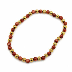 Bransoletka z kamieni naturalnych [ piasek pustyni 4 mm ] - B15004