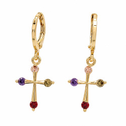 Kolczyki CM miedź pozłacana 14k [ 3 cm ] - MF45543/MF45195