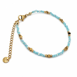 Bransoletka Merebilo Stal 316L [ błękitny kryształ opal 16+5 cm ] - MF45089-5