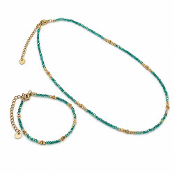 Naszyjnik + Bransoletka Merebilo Stal 316L [ turkus kryształ opal ] - MF4508889-2