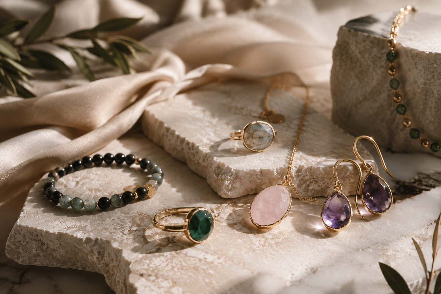Kamienie naturalne w biżuterii – znaczenie, trendy i modne bransoletki | Merebilo